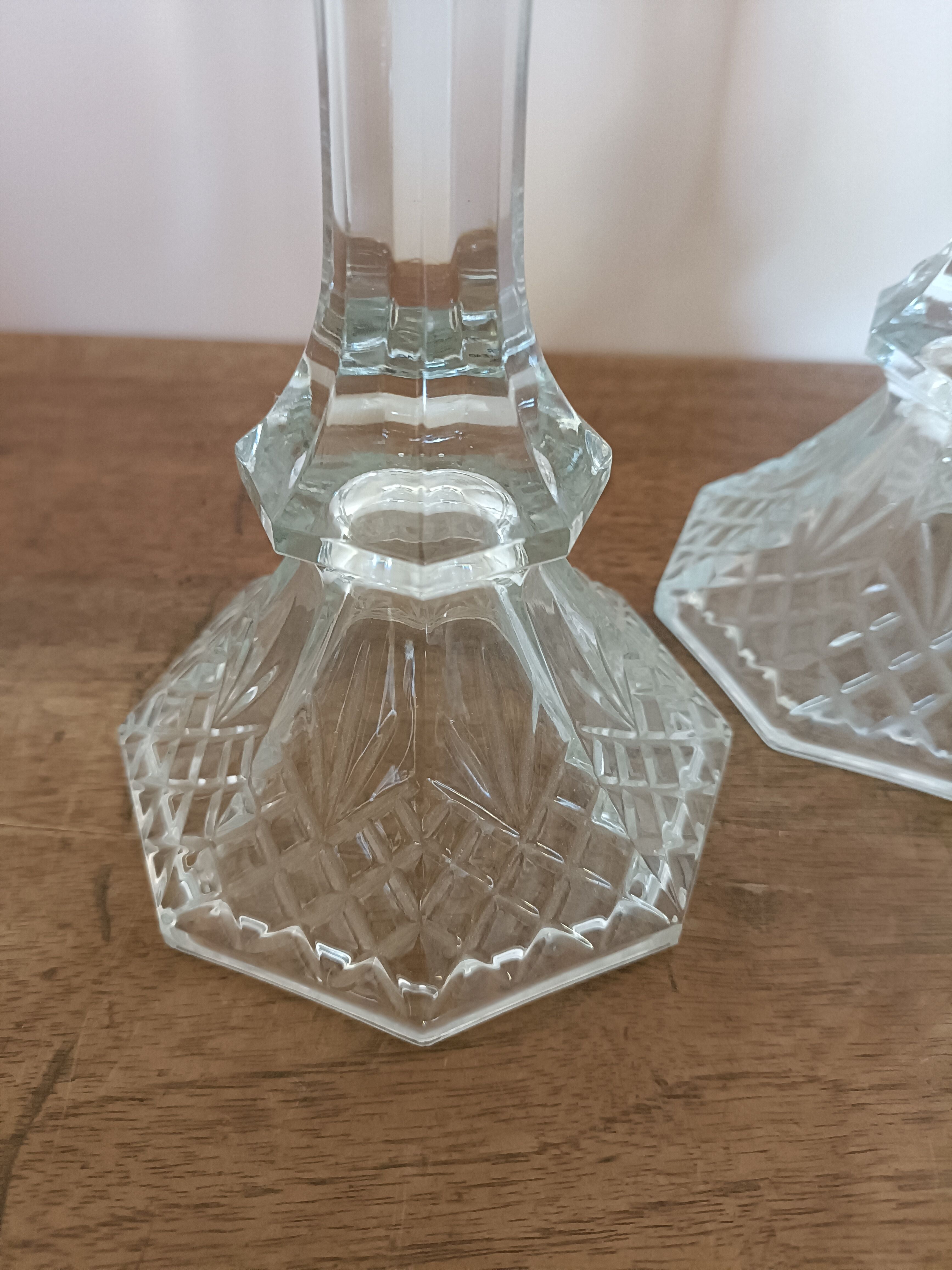 Pair of avon lead crystal candle holders