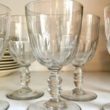 6 crystal stemmed glasses attributed to Baccarat, Gondole model