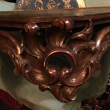 Walnut console style Louis XV marble top, epoque Napoleon III