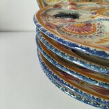 6 oyster plates Henriot Quimper decor 137 hand-painted