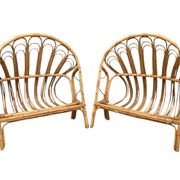 Lit corbeille en rotin pour enfant 1960