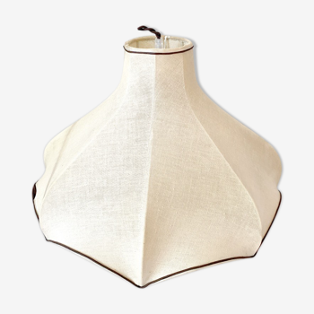Hanging lamp in beige and brown fabric