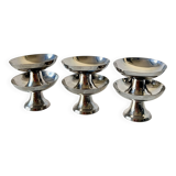 Set of 6 vintage Guy Degrenne stainless steel ice cream or sorbet cups