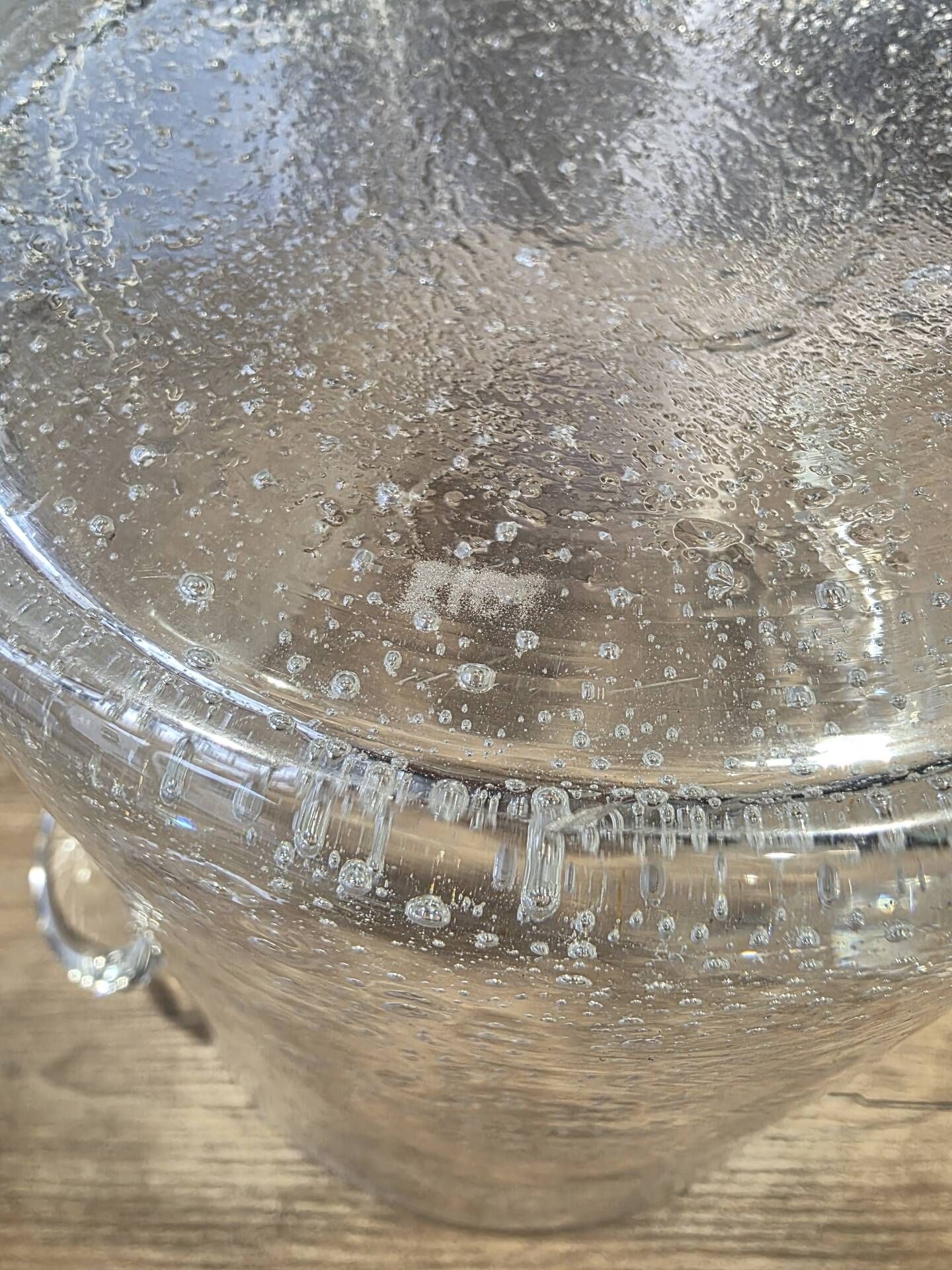 Large champagne bucket / cooler and its ladle Bubble glass Biot