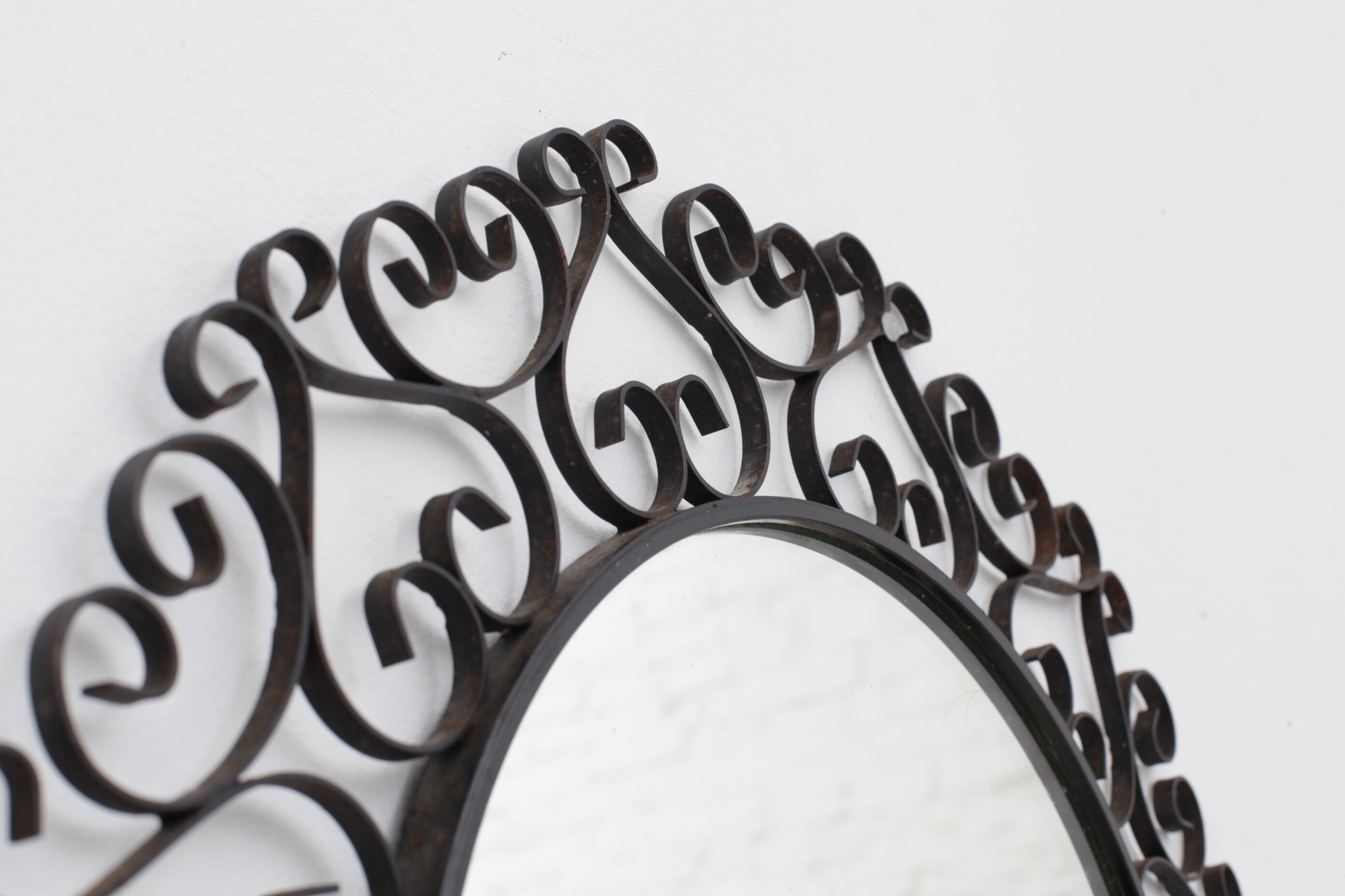 Miroir Chaty Vallauris en fer forgé 48cm