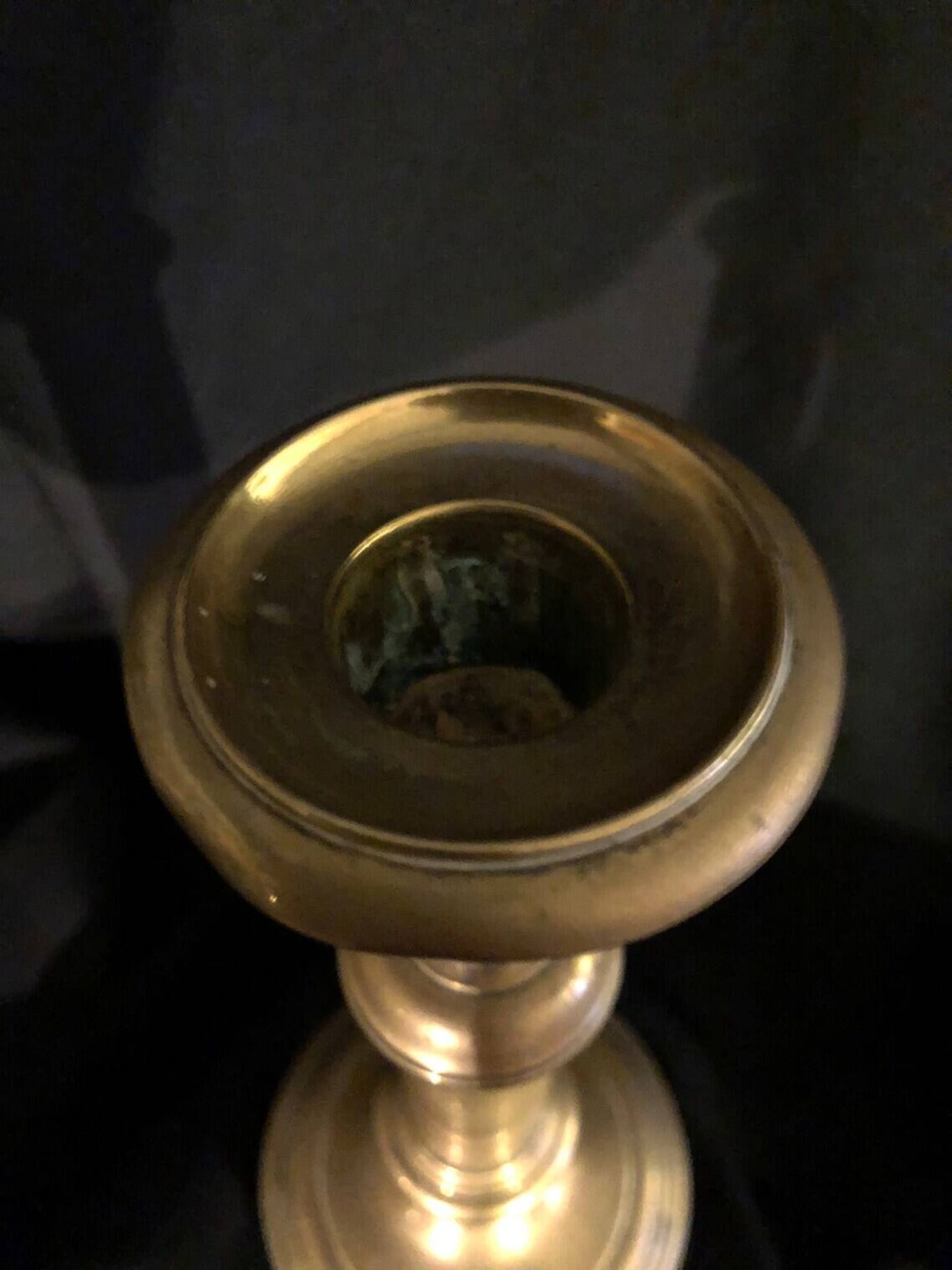 Bronze torch candle holder early 20th century