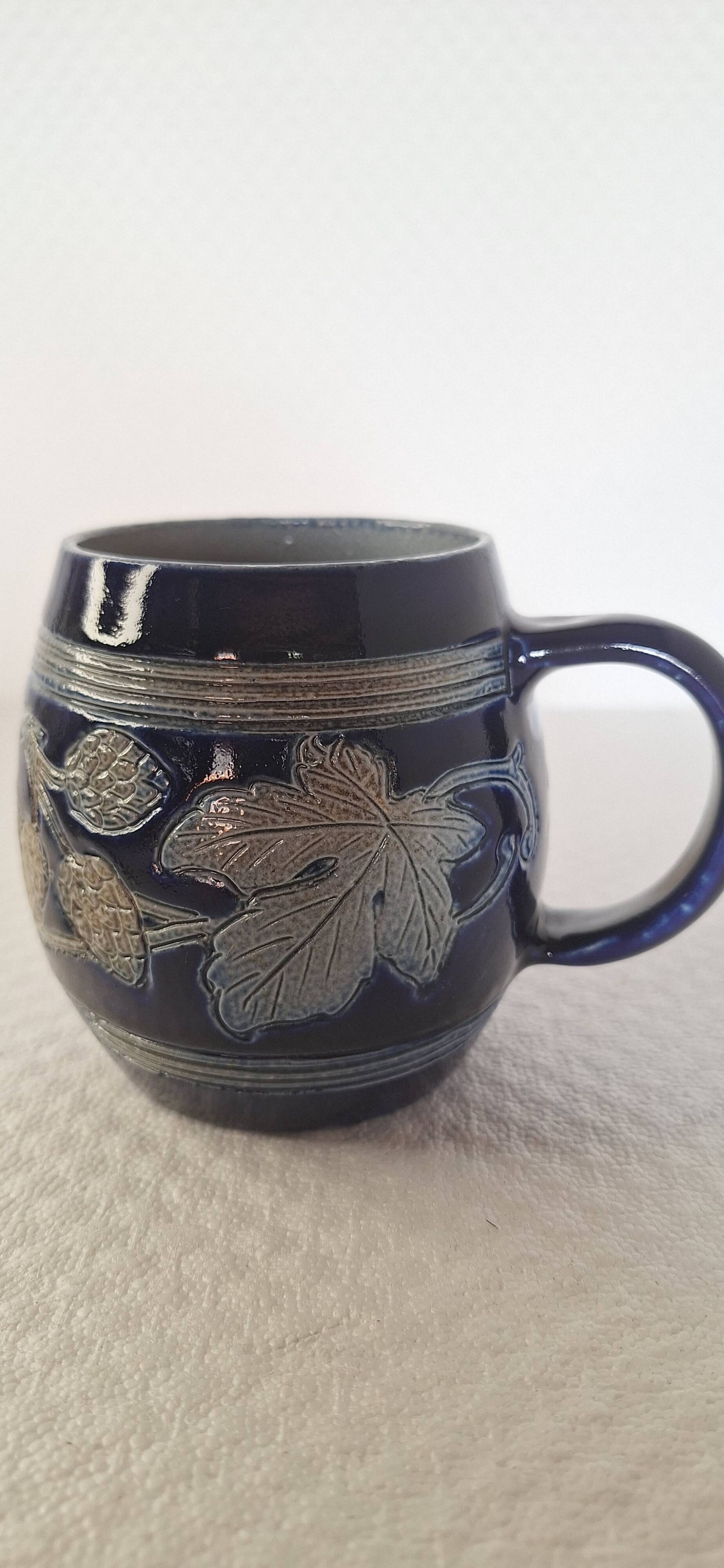 Genuine Alsace stoneware mug signed