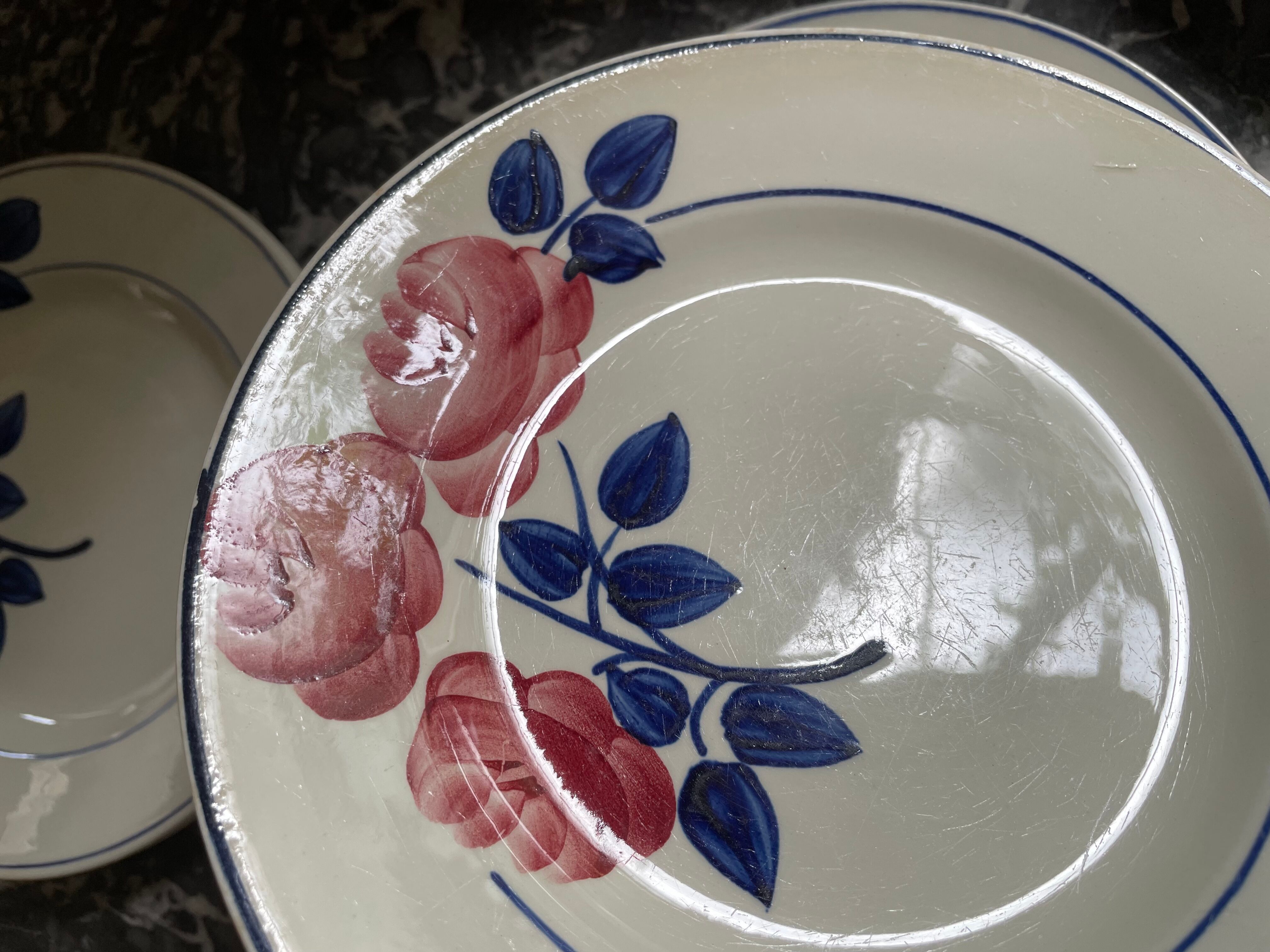HBCM Rose Decorated Dessert Plates