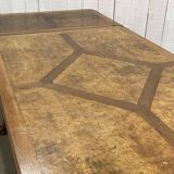 Chippendale extendable dining table in oak and burl elm