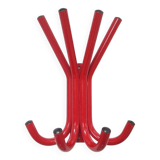 Patère porte manteau métal laqué rouge 80s