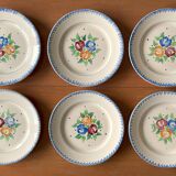 6 old flat plates in Longchamp earthenware