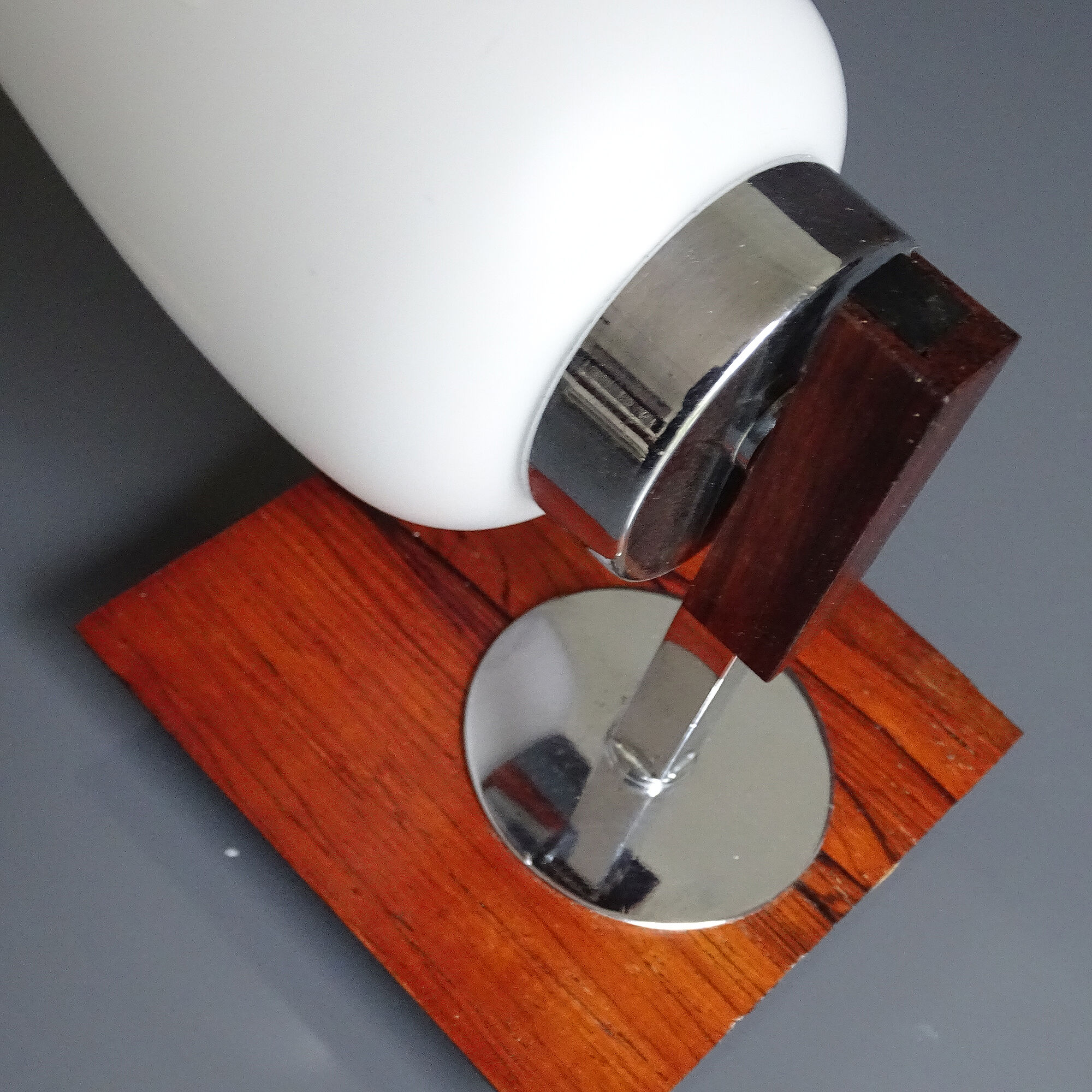 Scandinavian Vintage wall lamp, Teak glass chrome, 60s