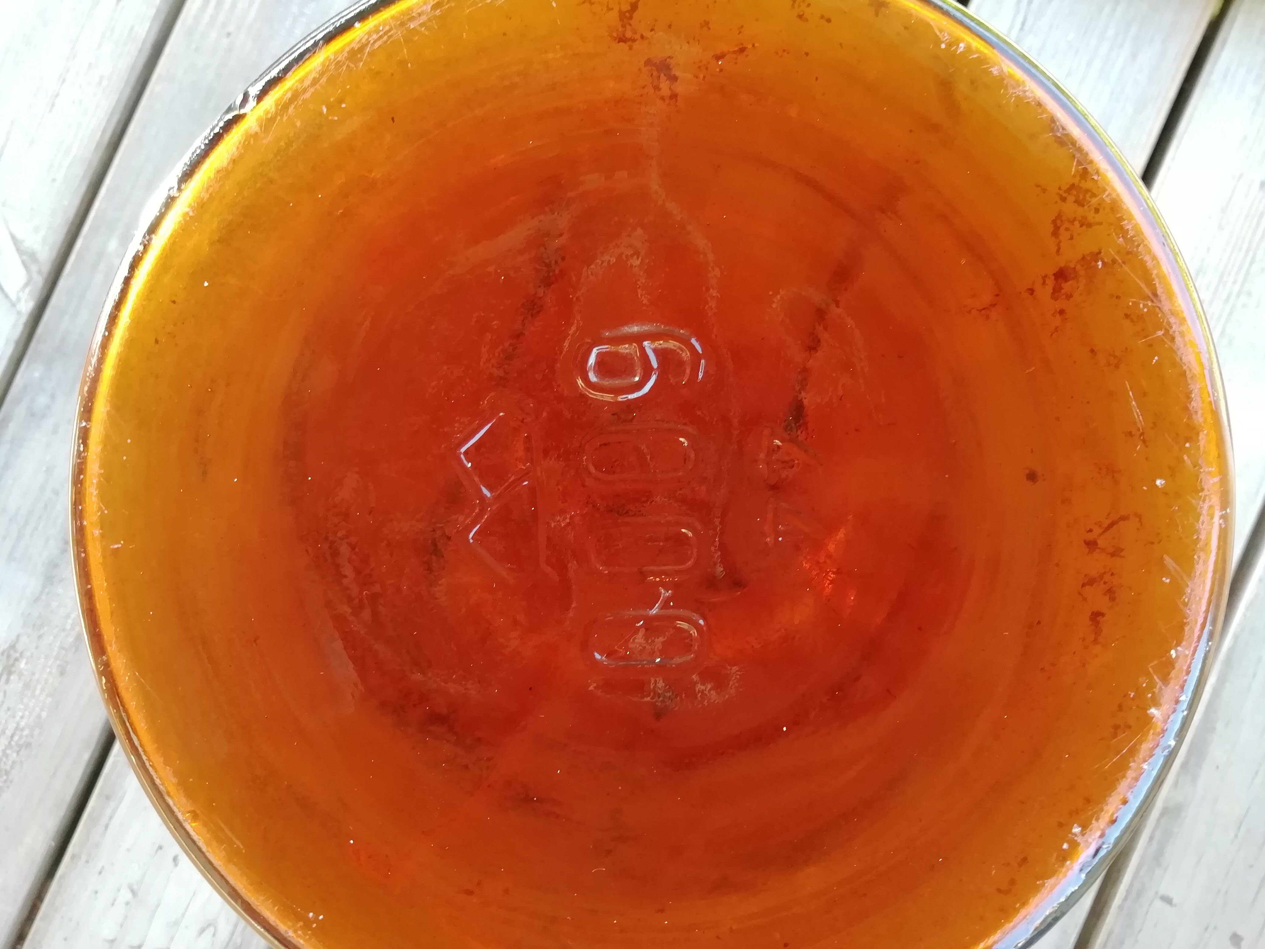 Amber color demijohn