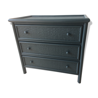 Vintage green twilight rattan Dresser