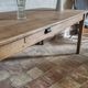 Solid oak farmhouse table "raw" 247x89, "chocolate oak" top