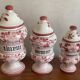 Trio of apothecary pots mint, verbena linden