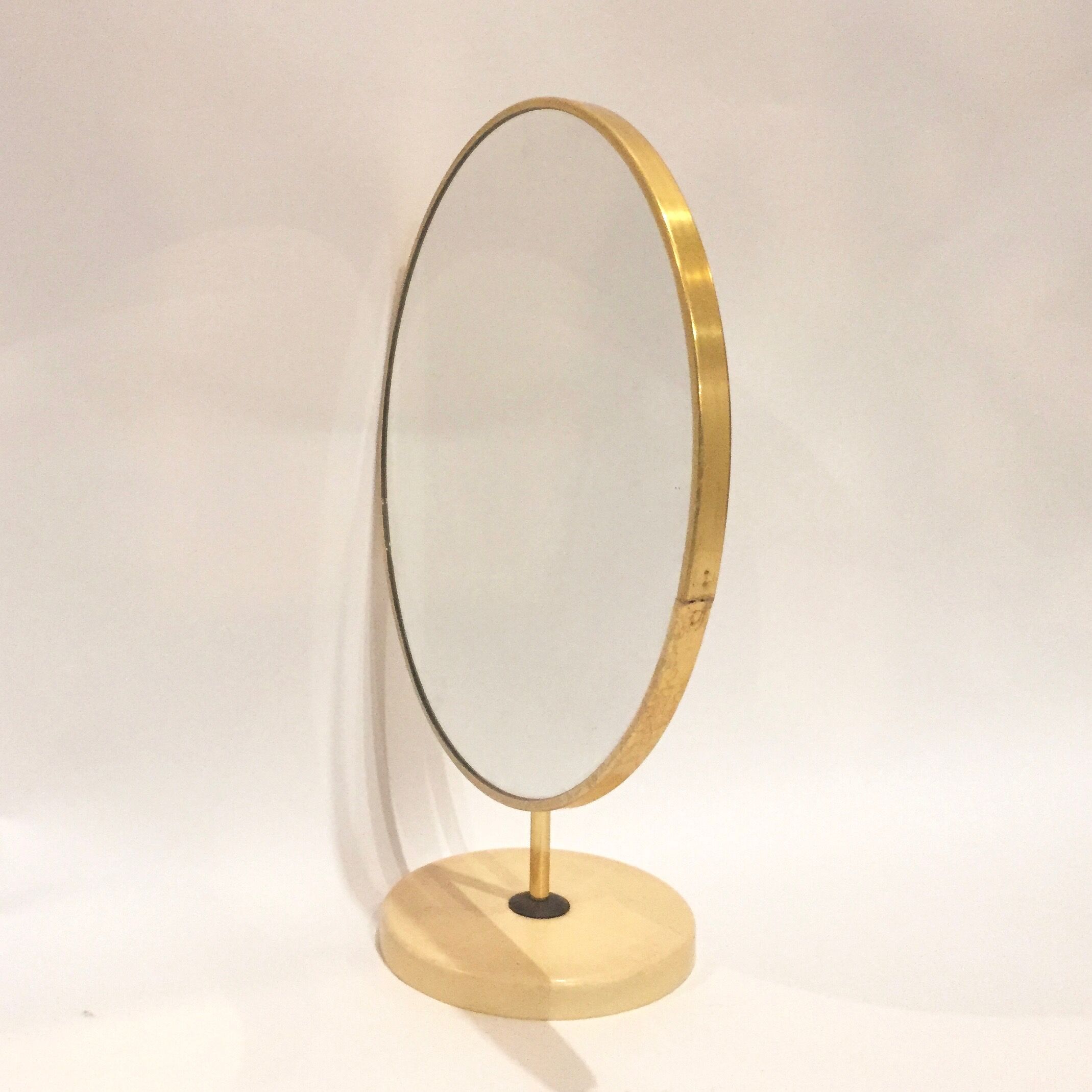 Golden table mirror