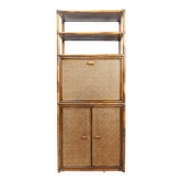 70s bamboo and rattan shelf/bar