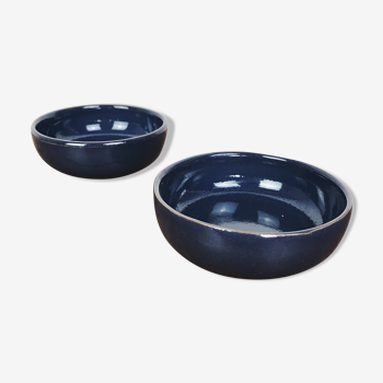 Set of 2 blue ceramic ramekins