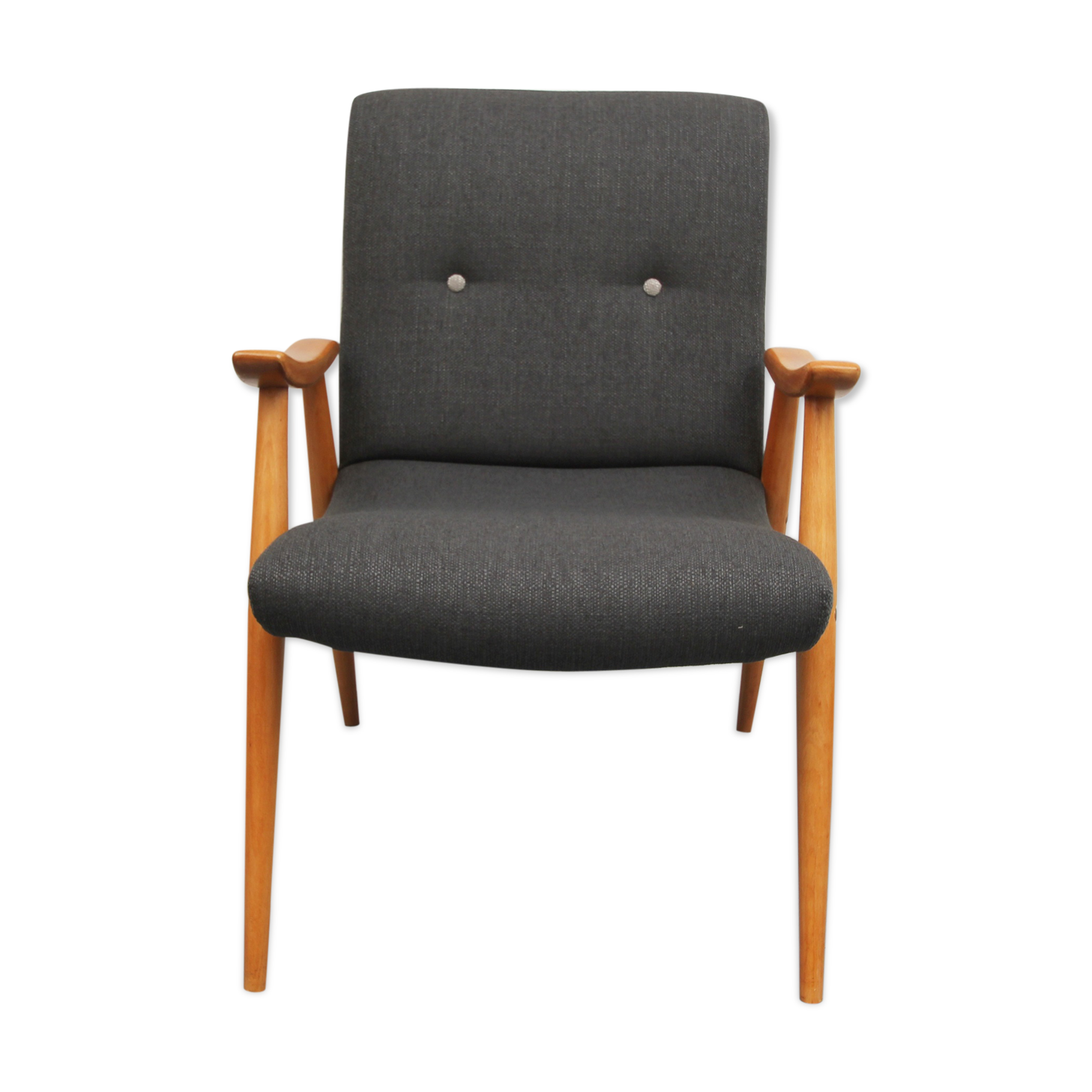 fauteuil gris foncé années 1950