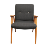 1950s armchair dark-grey, completely restored