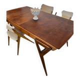 Table and chairs 50s Paolozzi Godfrid Guermonprez