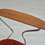 Fauteuil danois des années 1960, état d'origine, accoudoirs en bois de teck, acier chromé.