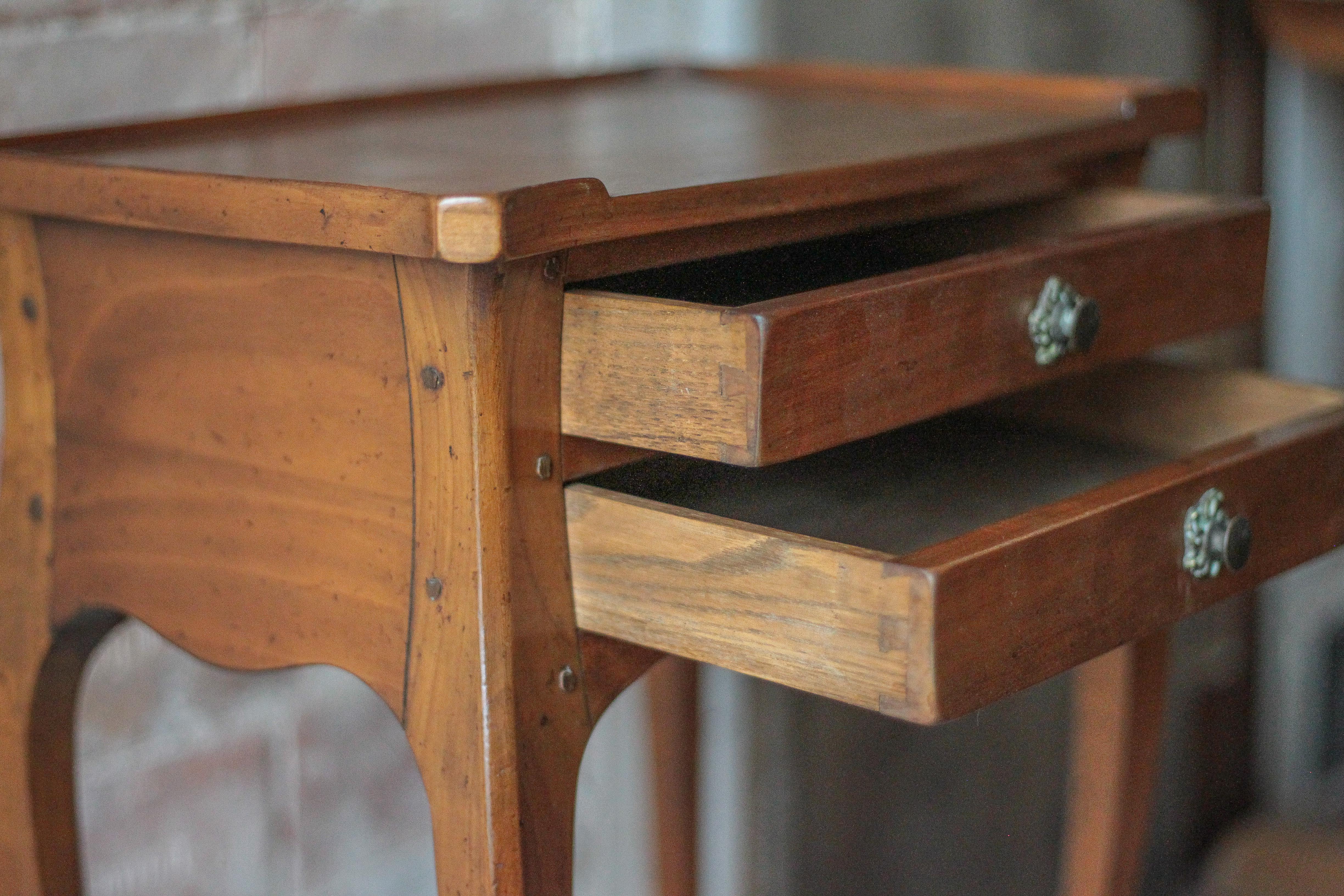 Vintage bedside table, bedside table with 2 drawers, side table, Louis XV.