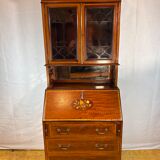 Antique Edwardian Bureau Bookcase with Inlaid Floral Detail – Early 20th Ce