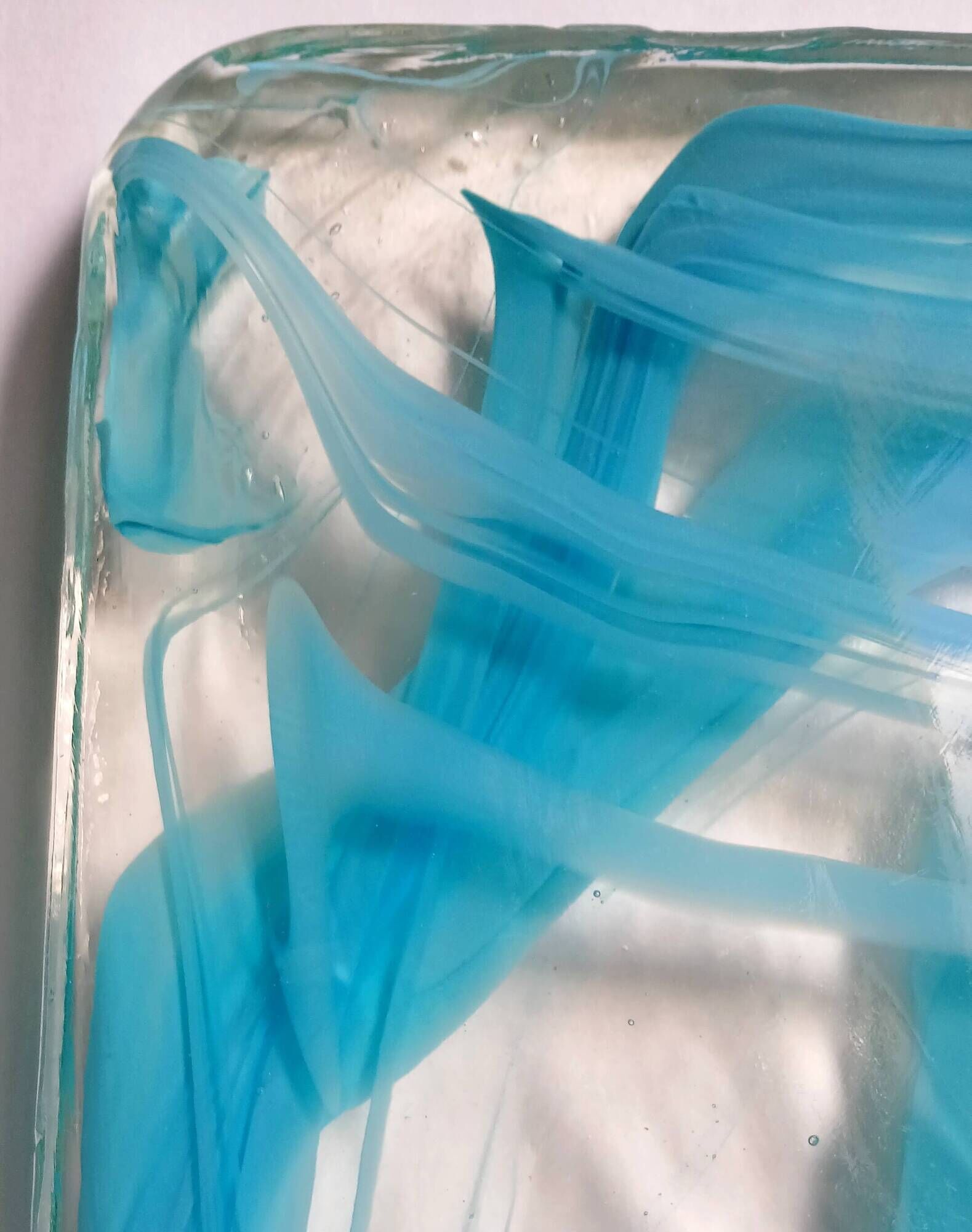 Minimalist Murano sommerso glass block plate