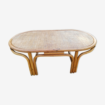 Vintage oval rattan coffee table coffee table