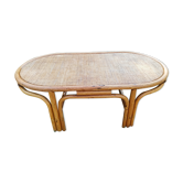 Vintage oval rattan coffee table coffee table