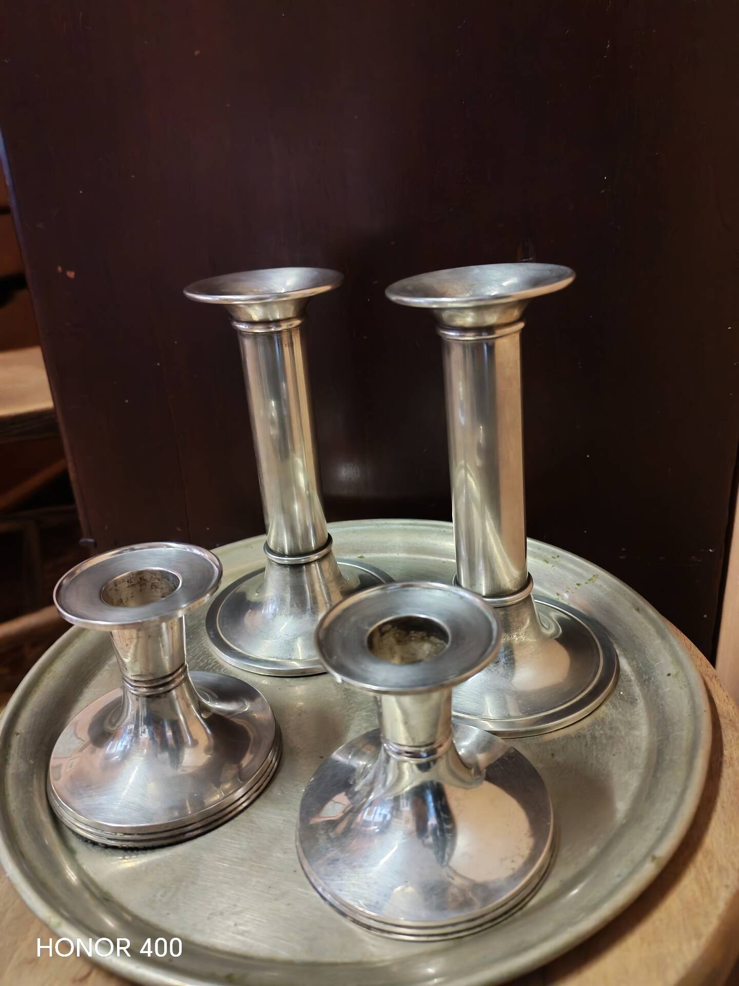 Set of 4 candlesticks "Luise" by Günther Lambert silver-plated metal