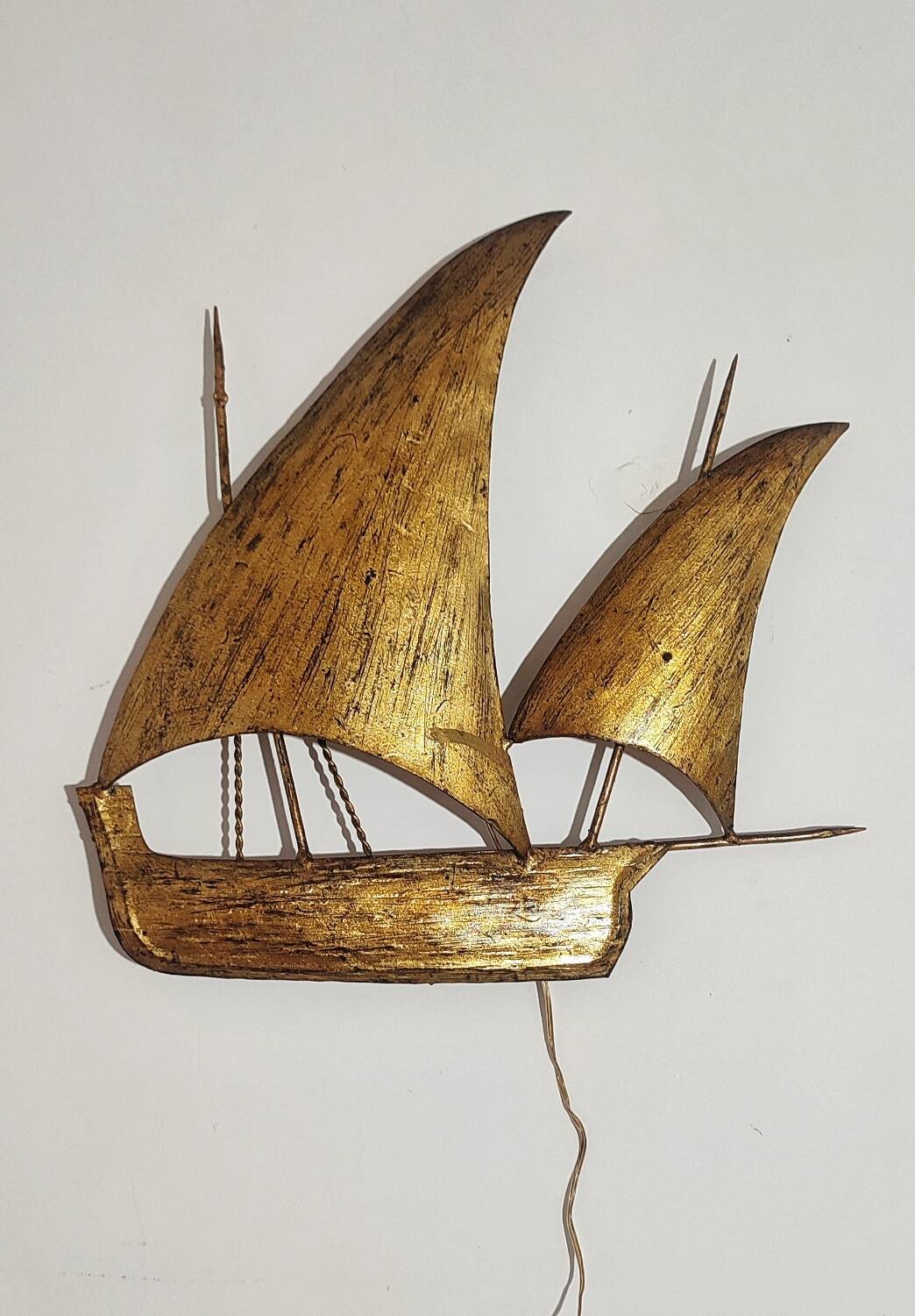 Aplique de pared de hierro forjado. España, 1960s.