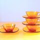 70s amber glass cups