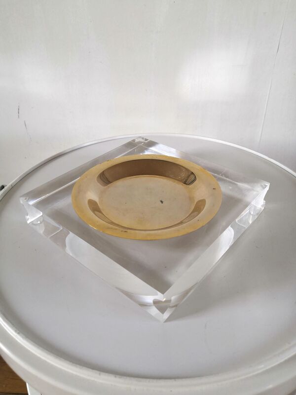 Coupe vide poche cendrier en plexiglas lucite design années 70