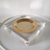 Empty cup pocket Plexiglas ashtray lucite design 70s