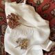 Old tablecloth in white cotton and monogram