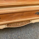 Bibus Louis XV chest of drawers renovated in raw solid wood and marquetry