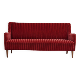 1960s, Danish design, 2 seater sofa, red velour, original very good condition.