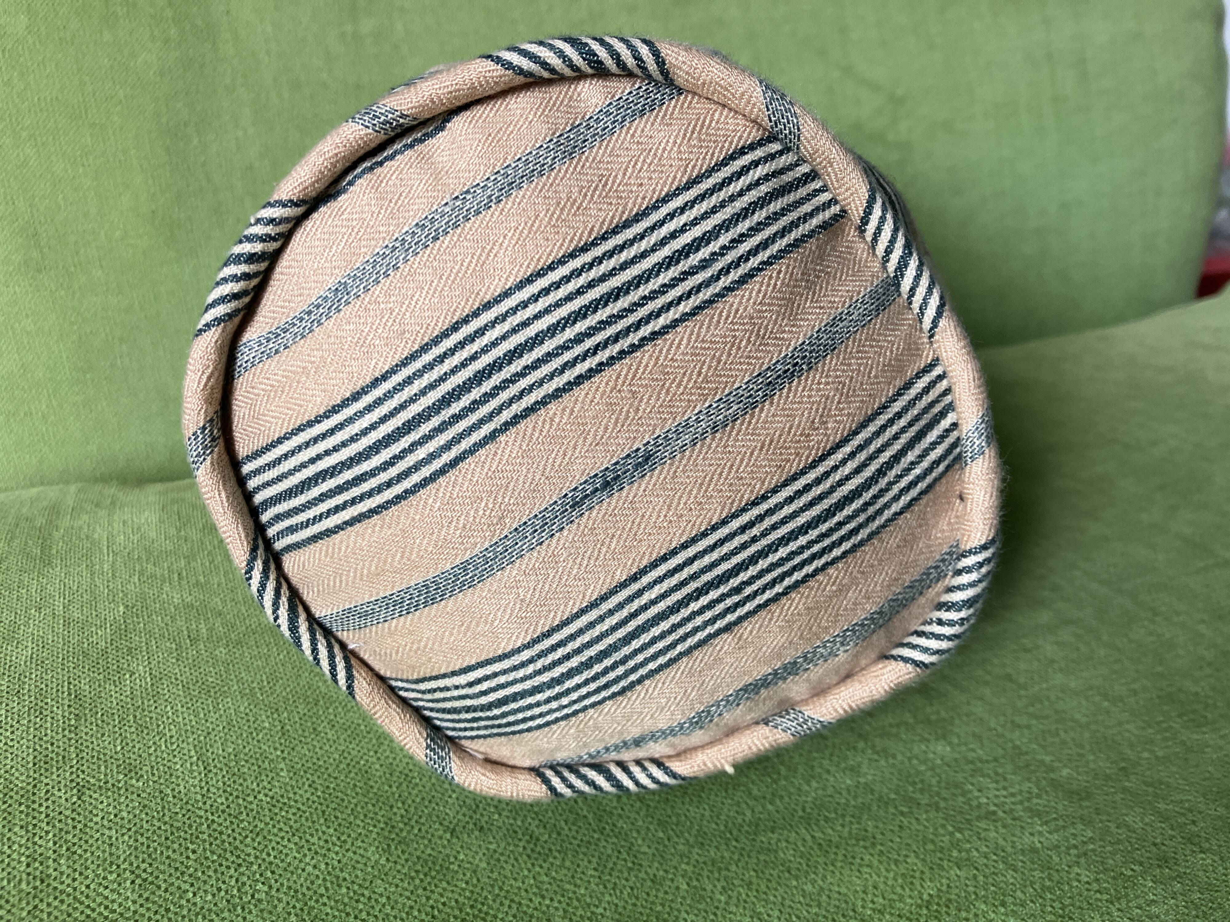 Striped linen cushion