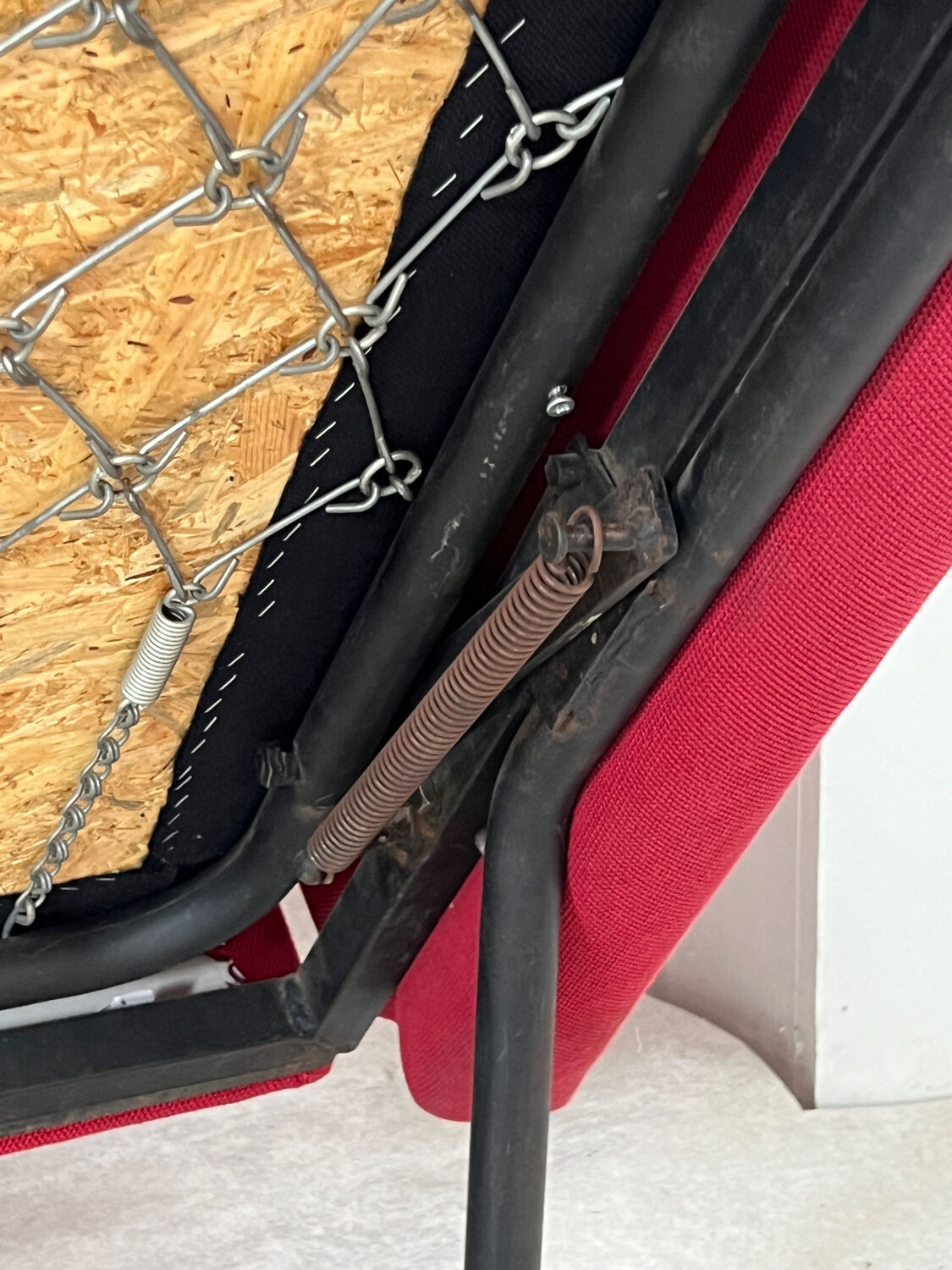 Antique Italian design fabric sofa from the 60s, vintage convertible