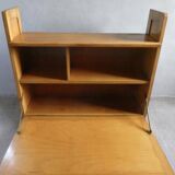 Light wood wall-mounted secretary from the 60s