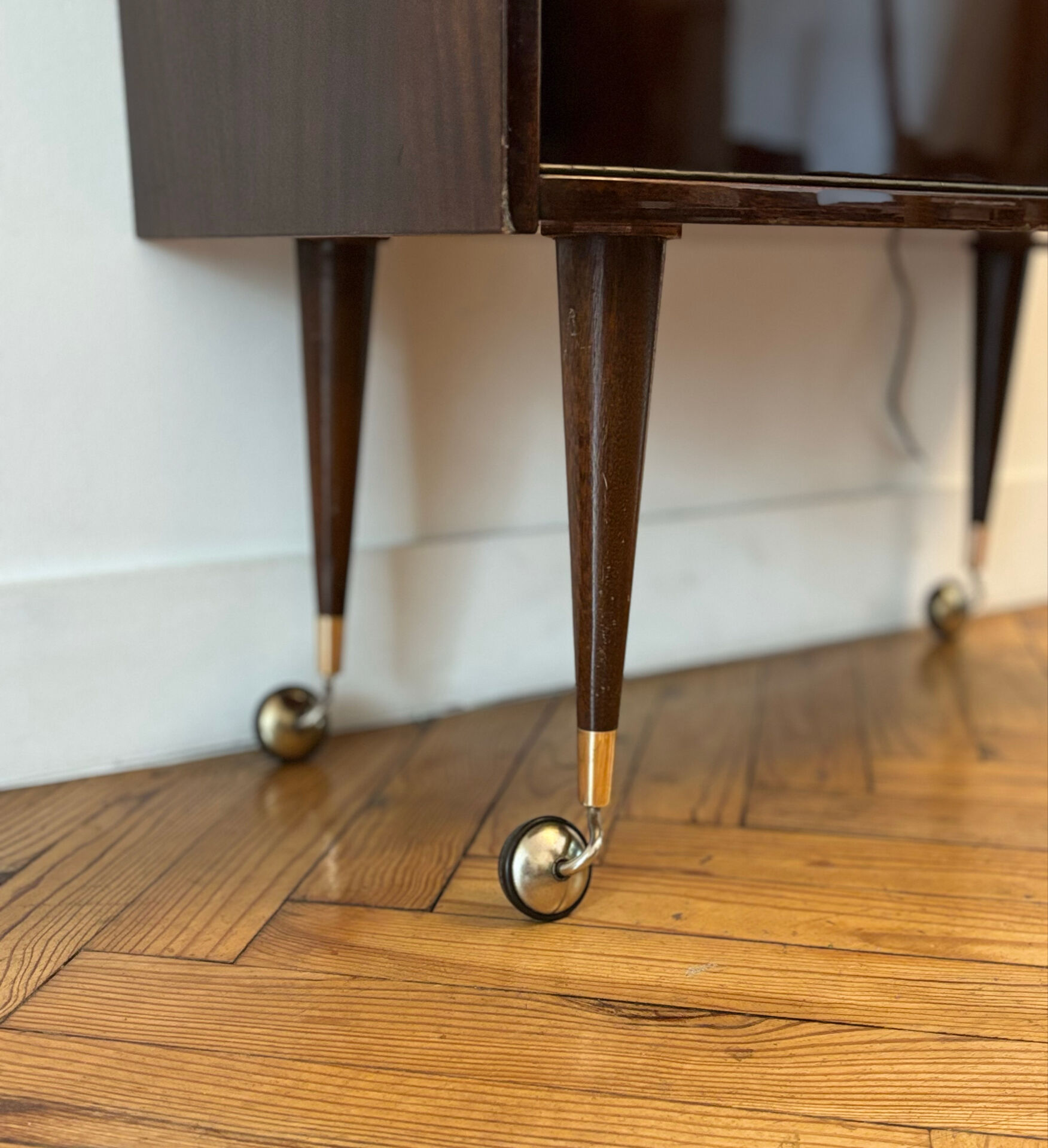 1960s bar cabinet on wheels