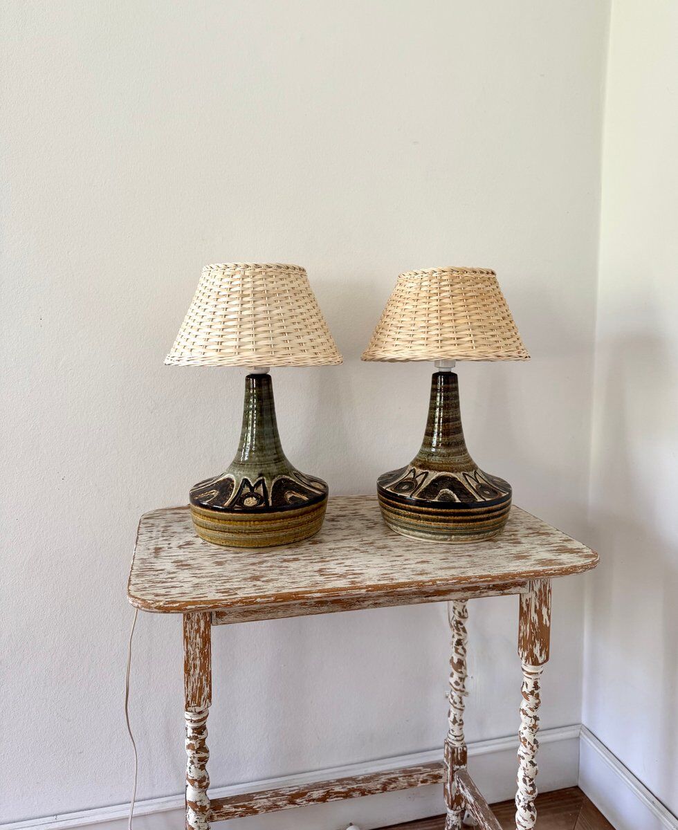 Lampes de table en céramique danoise par Arne Finne Nielsen et Noomi Backhausen pour Søholm, années 1960, ensemble de 2