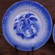Set of 3 KetG Lunéville plates in blue with fruit patterns