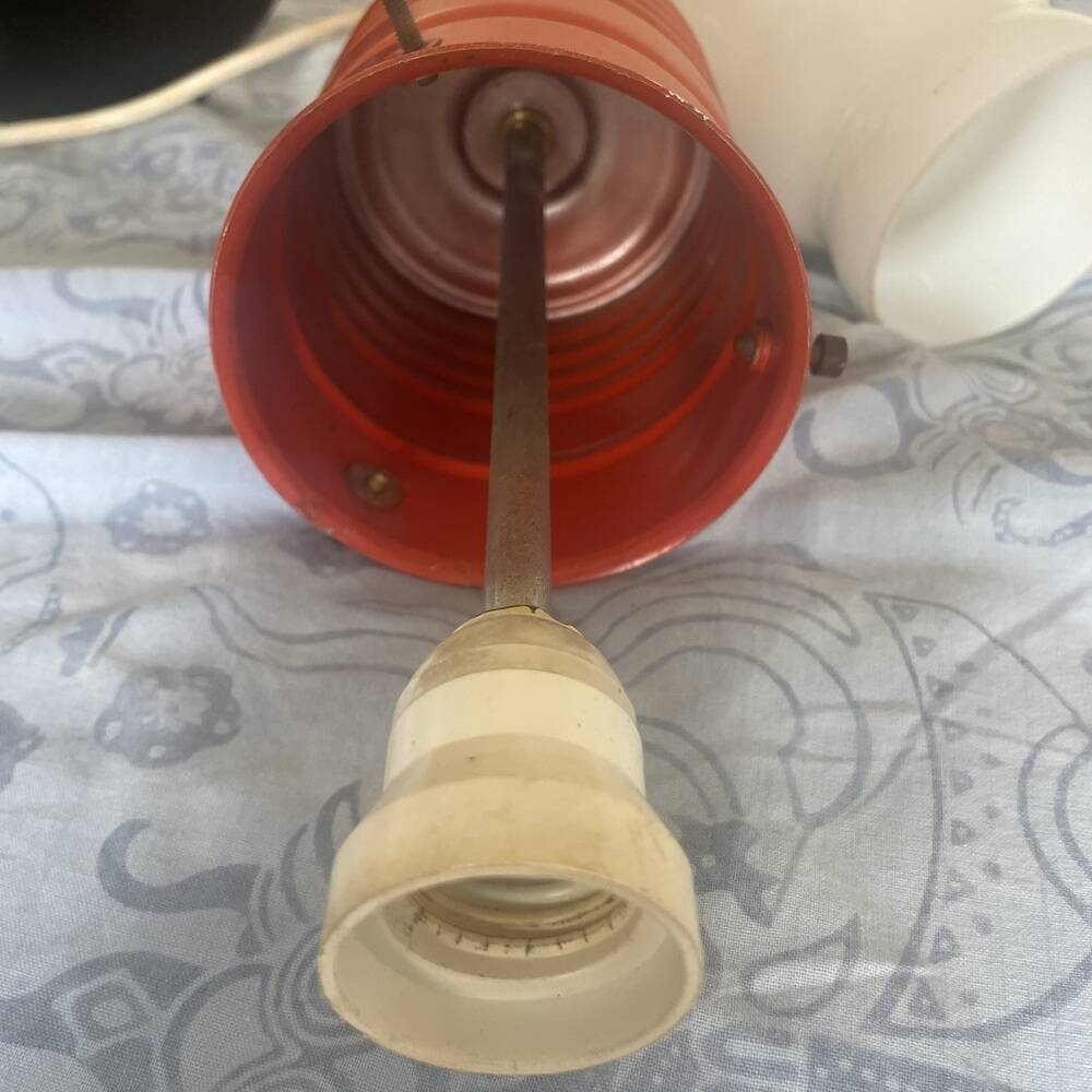 Giant 1970s Edison bulb glass hanging lamp