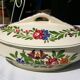 Earthenware tureen UC Sarreguemines Rusticana model hand painted floral decoration