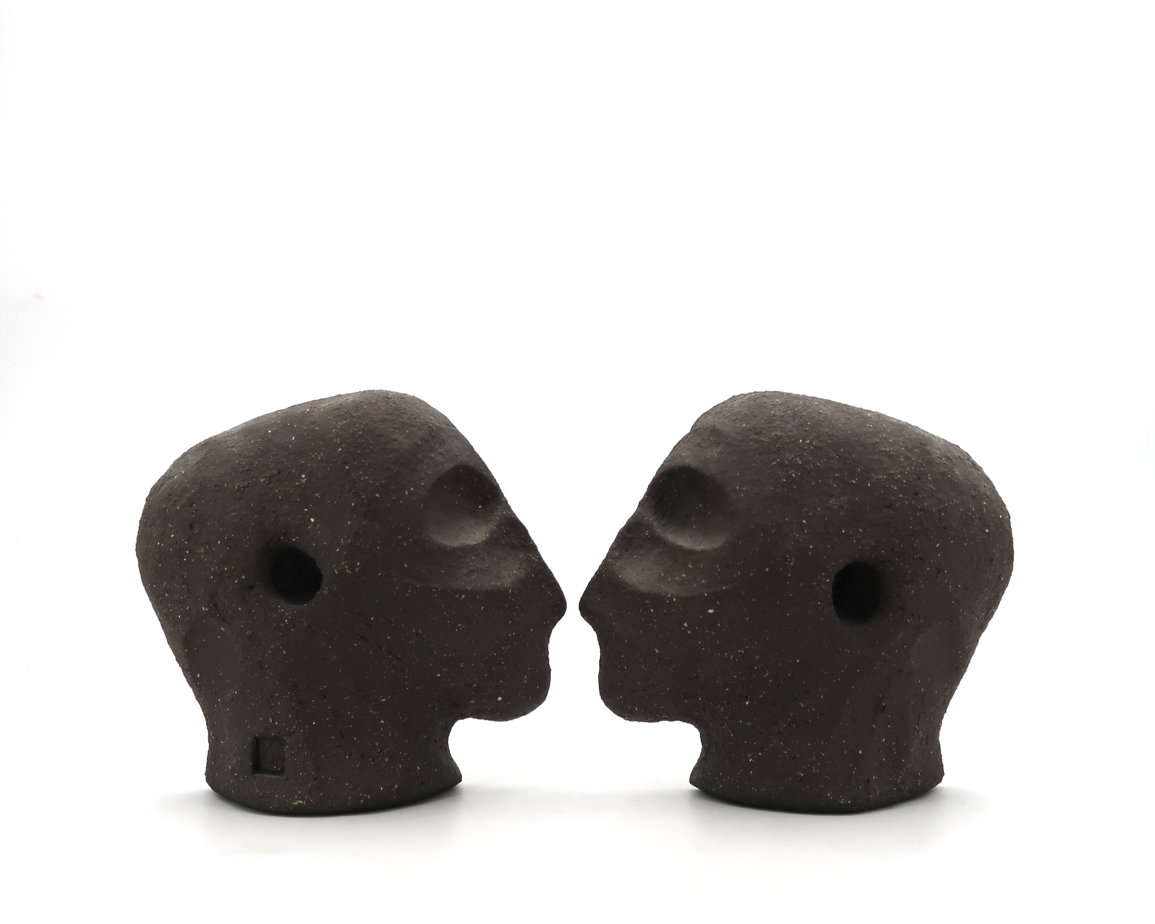 Ceramic sculpture in the form of a head by Salvatore Parisi