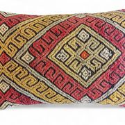 Vintage Handwoven Wool Kilim Pillow, Moorish Style, Mid-20th Century